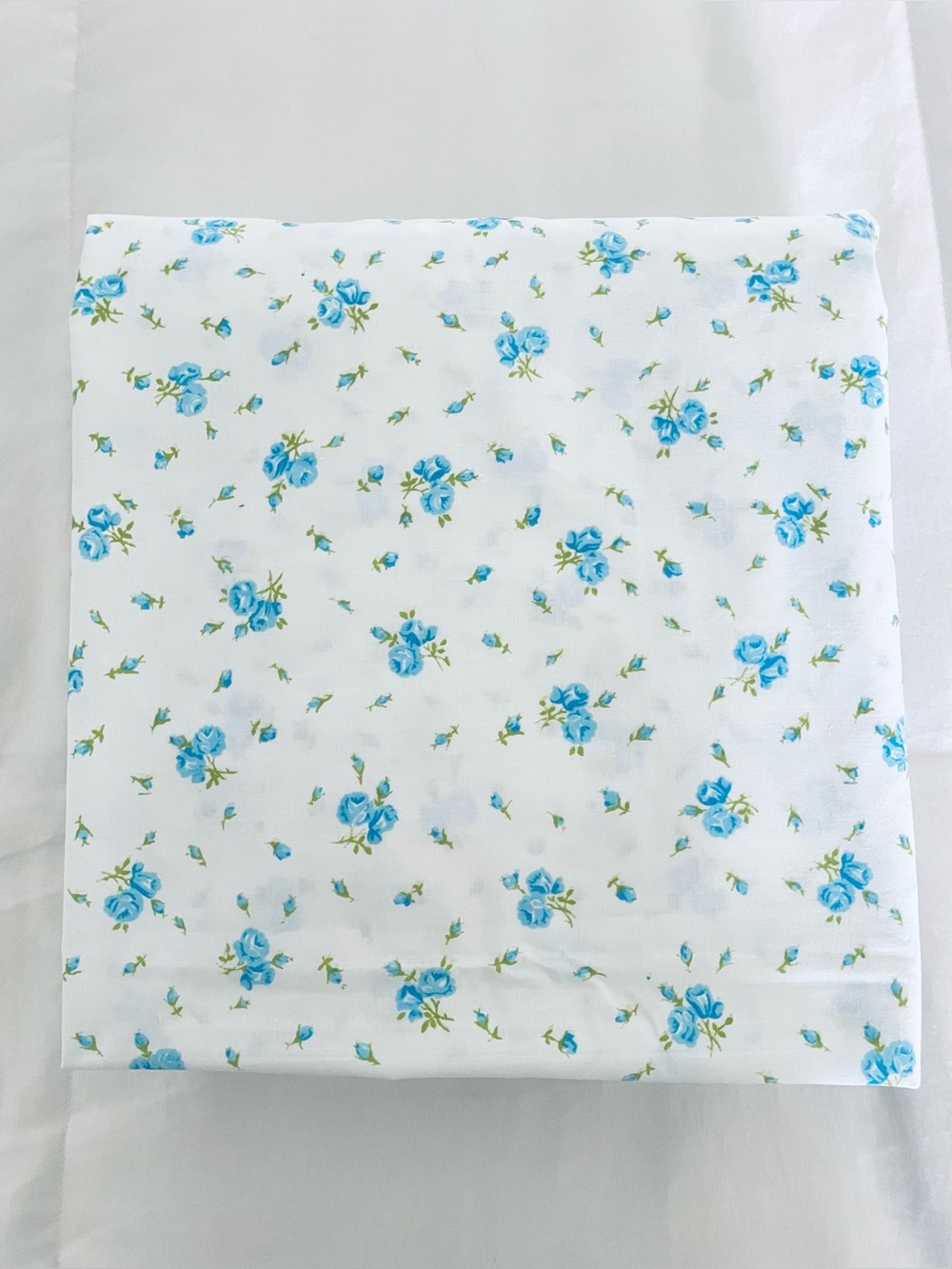Vintage JCPENNEY Fitted Sheet Blue Roses Percale Full Sz - Picture 2 of 7